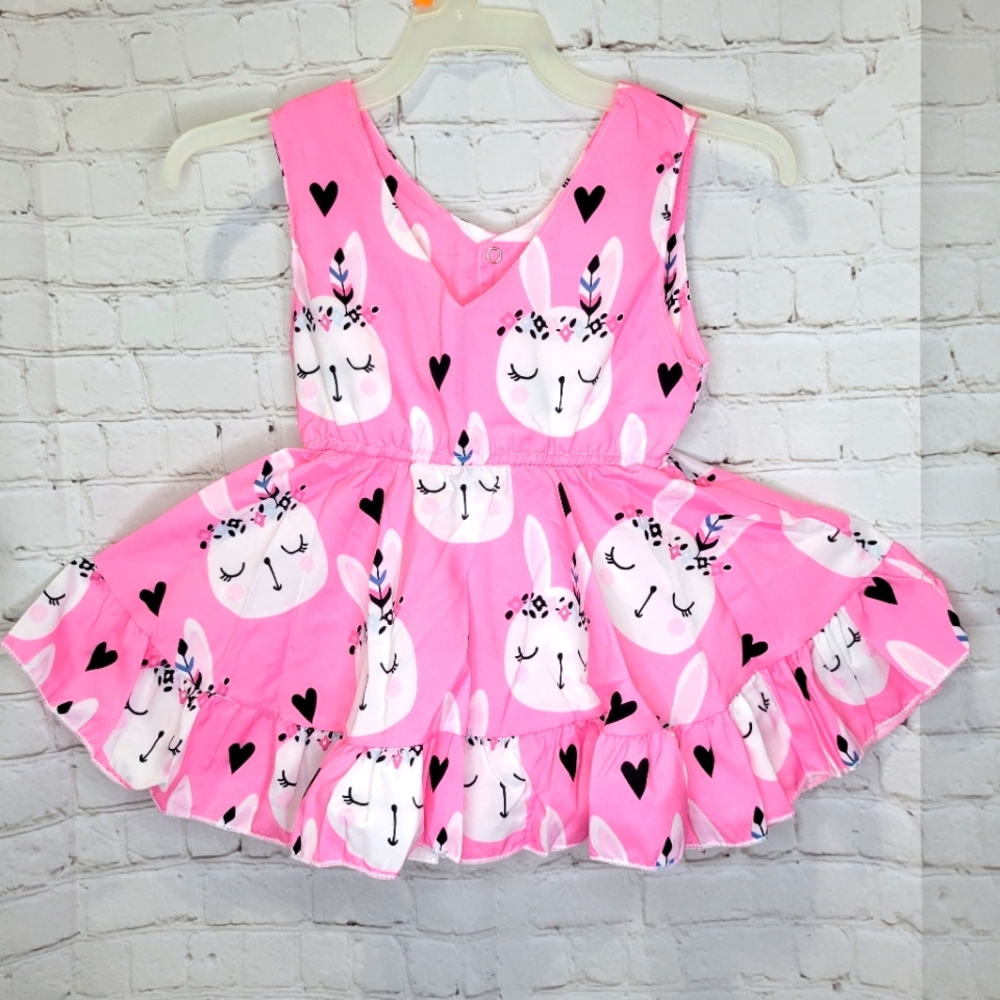 Toddler Pink Bunny Twirl Dress